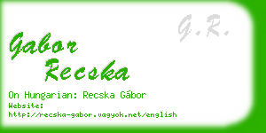 gabor recska business card
